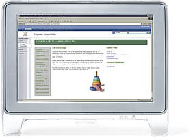 Picture of a computer screen displaying the Corporate Responsibility pages of the 3i website.