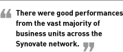 There were good performances from the vast majority of business units across the Synovate network.