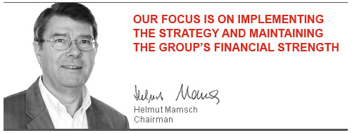 Our focus is on implementing the strategy and maintaining the Group’s financial strength—Helmut Mamsch, Chairman